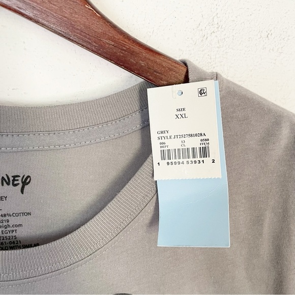 NWT Disney Women’s Gray Minnie Short Sleeve Crewneck Cotton Tee Size XXL - Picture 4 of 7
